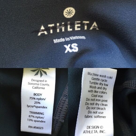 ATHLETA Mantra High Rise Capri Leggings Tights Pants Teal Mesh XS - Picture 3 of 7